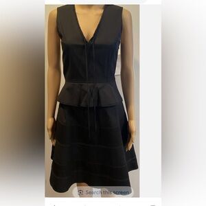 Proenza Schouler size 4 NWT black sleeveless cotton poplin dress knee length.